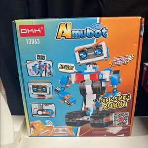 Almubot Blue and White Robot Toy